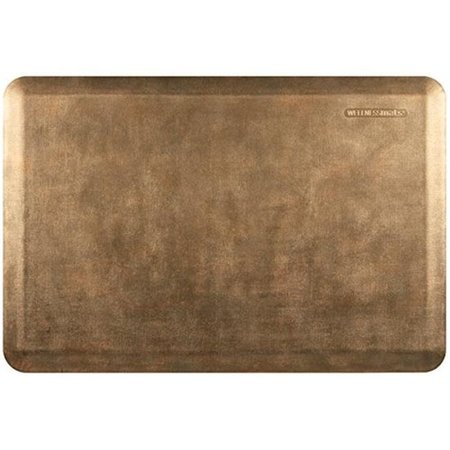 WELLNESSMATS WellnessMats EL32WMRBGBRN 3 x 2 ft. Estates Linen Polyurethane Mat - Burnished Copper EL32WMRBGBRN